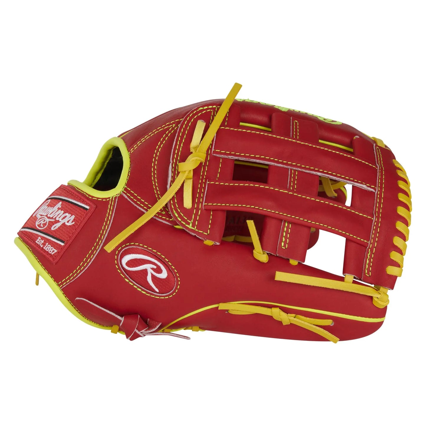 Rawlings Heart of the Hide PRO9RA13S Outfield Glove – Red/Yellow Rawlings
