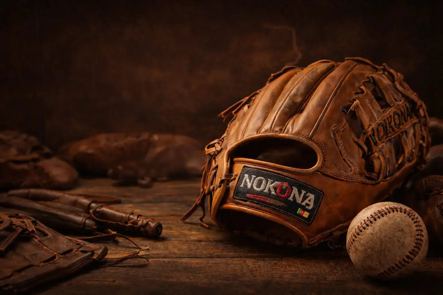 Nokona American made baseball glove brown leather infield glove