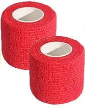 Red Wrist Tape for Baseball KISEER 2 Pack 2" x 5 Yards Self Adhesive Bandage Wrap - Red KISEER