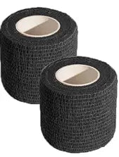 Black Wrist Tape for Baseball KISEER 2 Pack 2" x 5 Yards Self Adhesive Bandage Wrap - Black KISEER